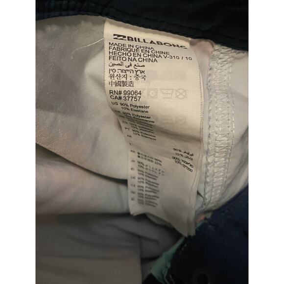 Billabong Board Shorts Recyclers Sundays Pro 32 Teal Blue Pink PALM TREES Swim - Picture 5 of 5